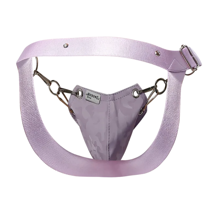 Male Basics Dngeon Snap Ring Mounted Penis Cup Jockstrap Lila Camo One Size