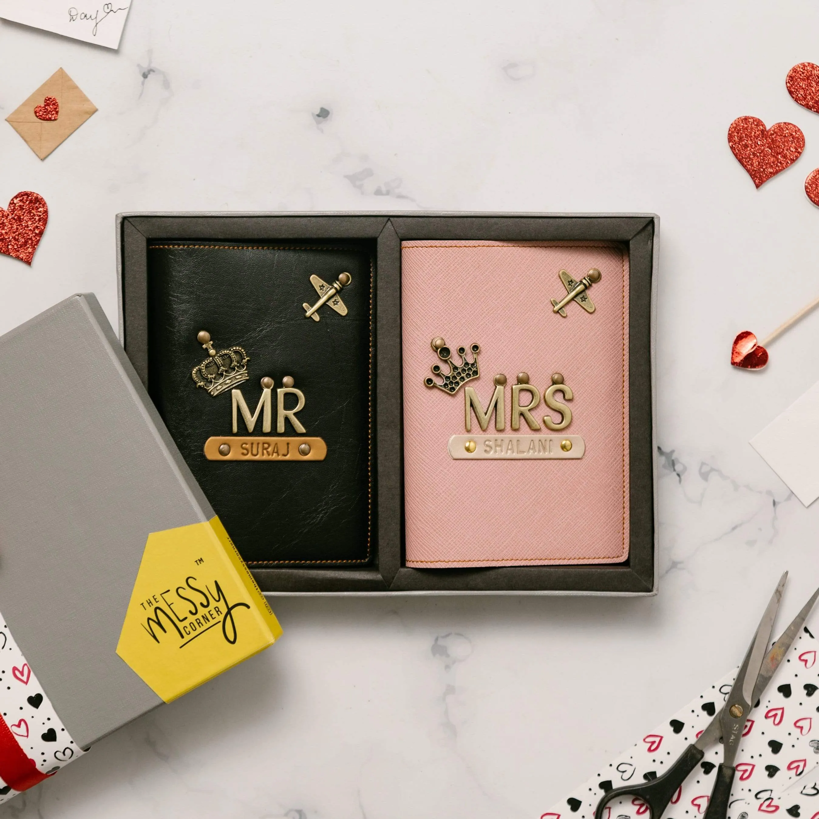 Mr & Mrs Personalised Couple Passport Covers