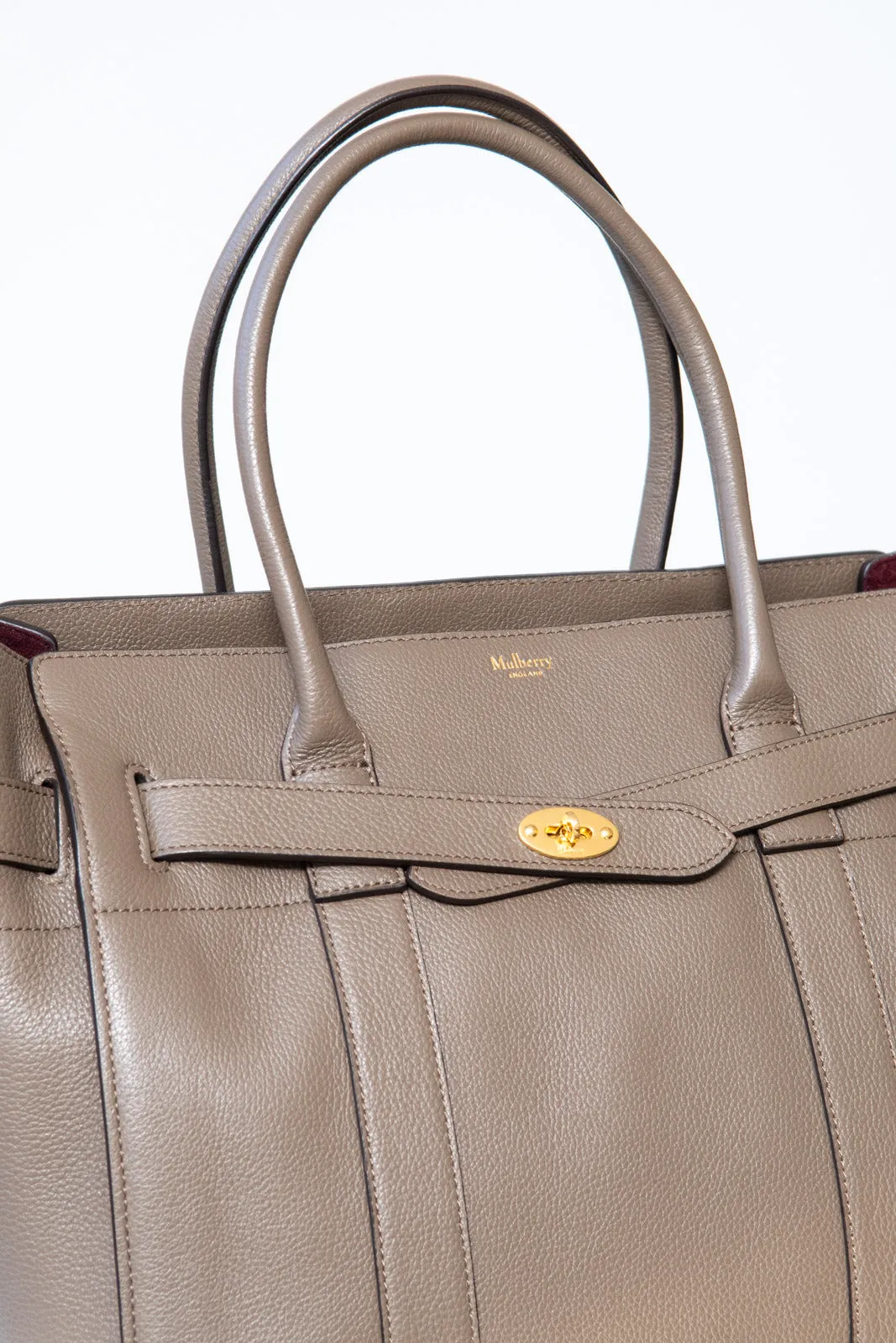 Mulberry Mushroom Zipped Bayswater Leather Bag