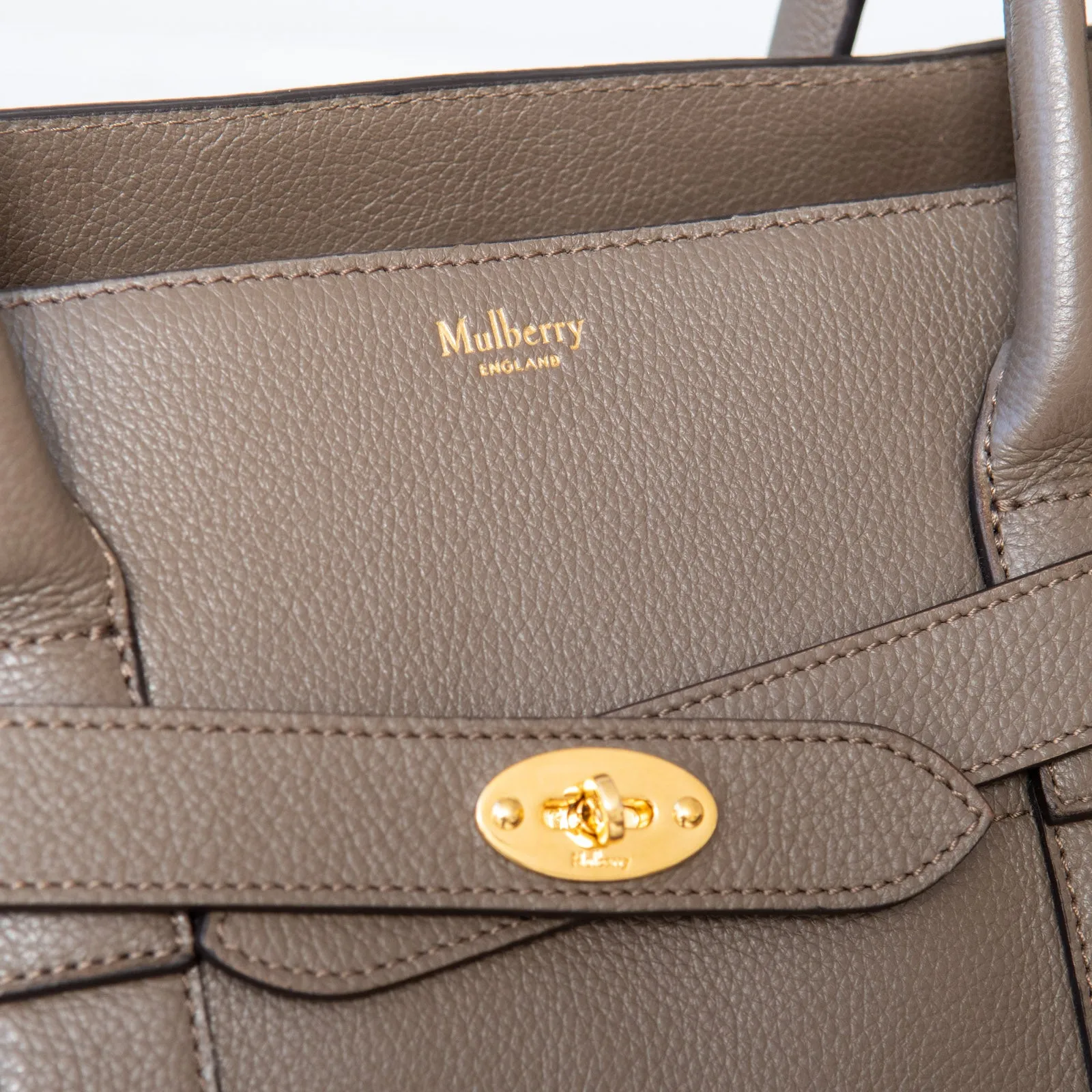 Mulberry Mushroom Zipped Bayswater Leather Bag