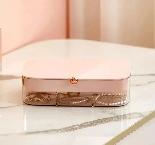 New Designed Plastic Jewelry Organizer Display Travel Portable Jewelry Box Storage Organizer Earring Ring Necklace Holder