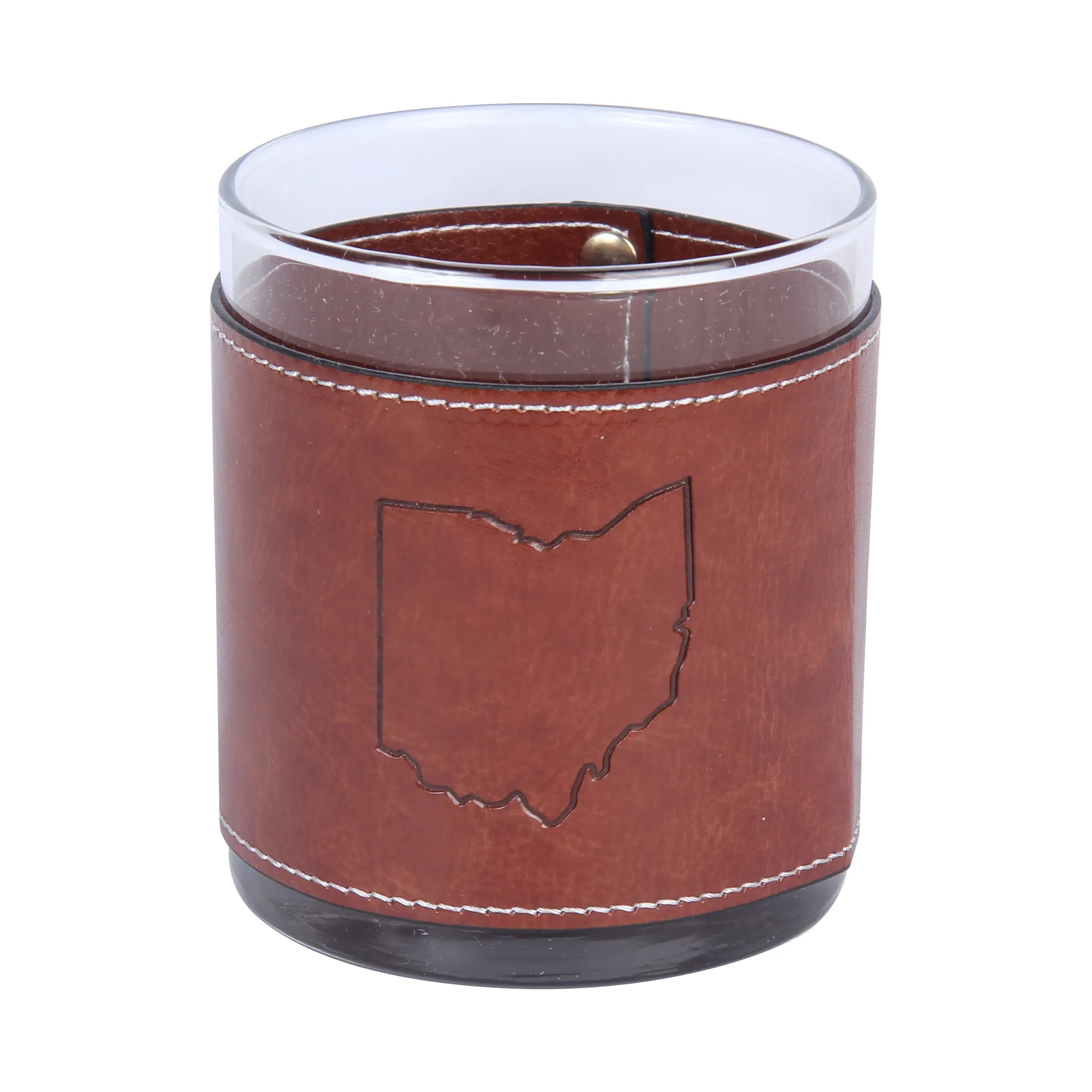 Ohio Faux Leather Rocks Glass