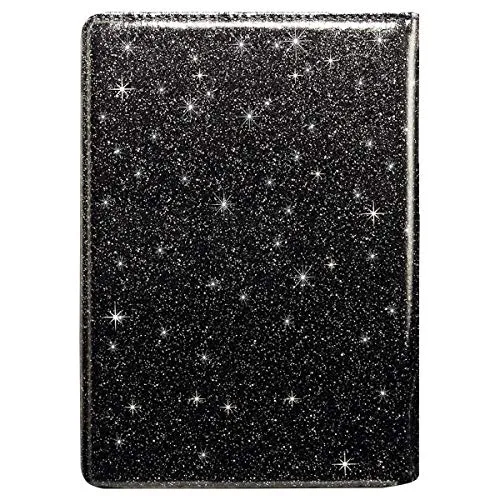 Passport Holder Cover,Traveling Passport Case Glitter Cute Passport Wallet for Women,Black Glitter