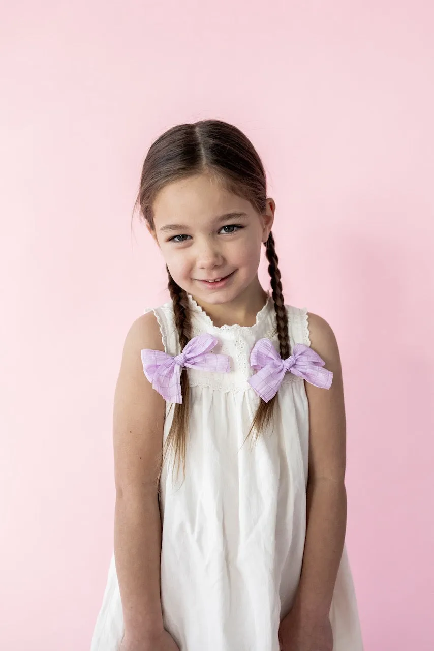 Pastel Purple | Pigtail Set - Ribbon Bow
