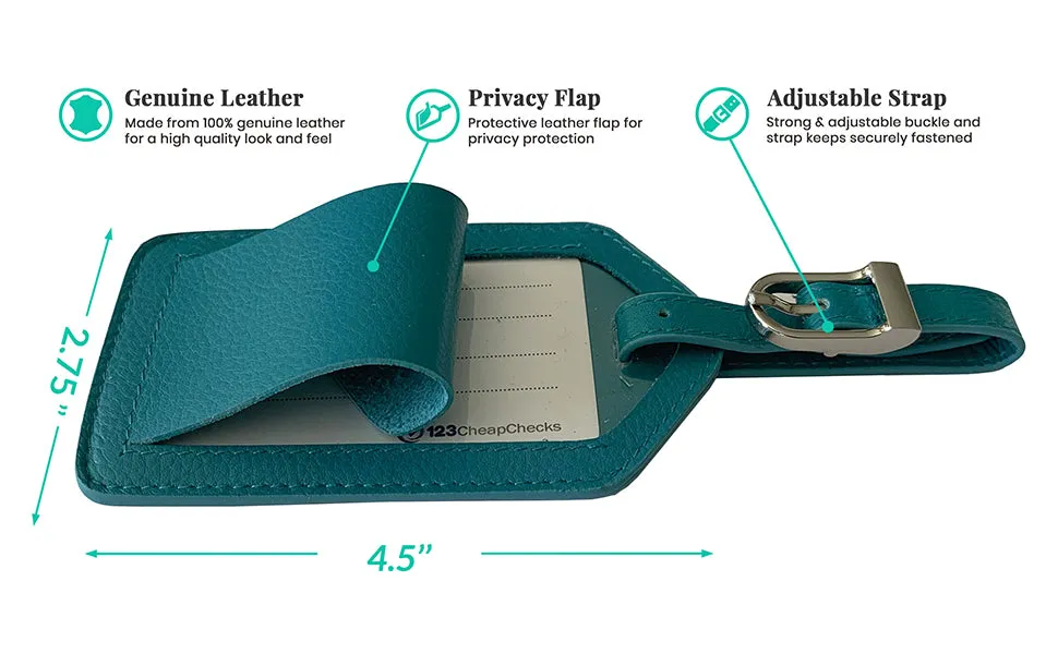 Personalized Monogrammed Leather RFID Passport Wallet and Luggage Tag