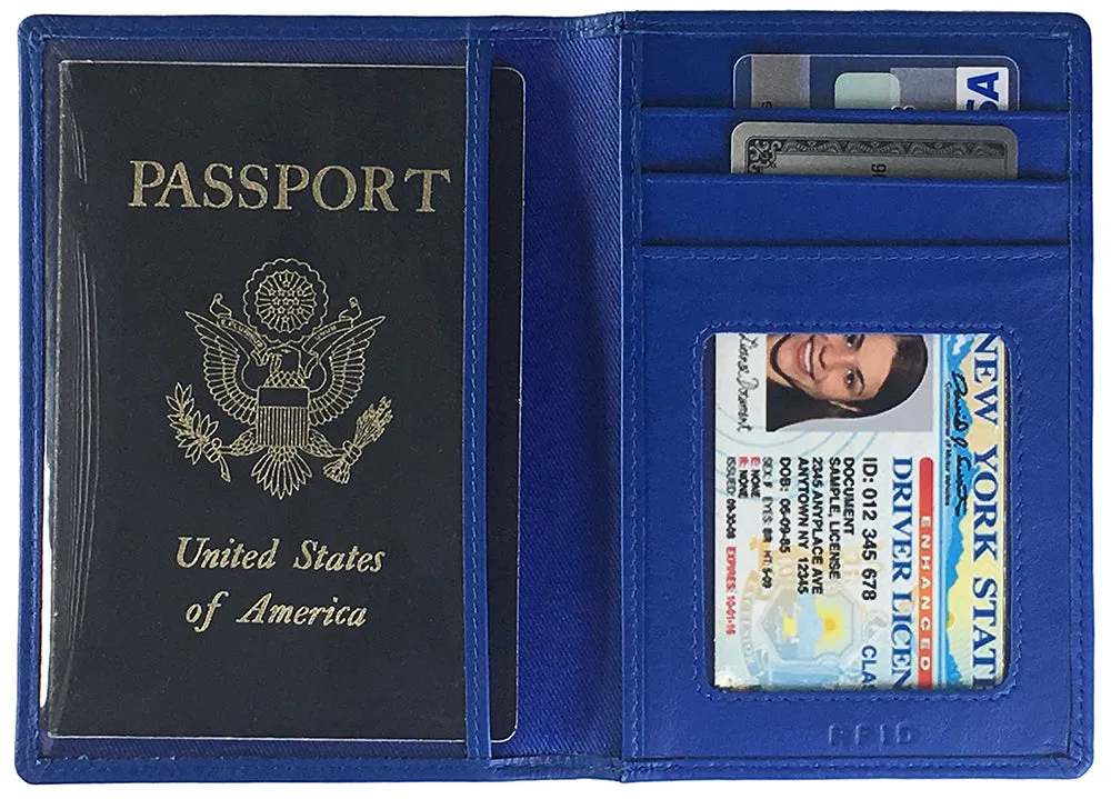 Personalized Monogrammed Leather RFID Passport Wallet and Luggage Tag