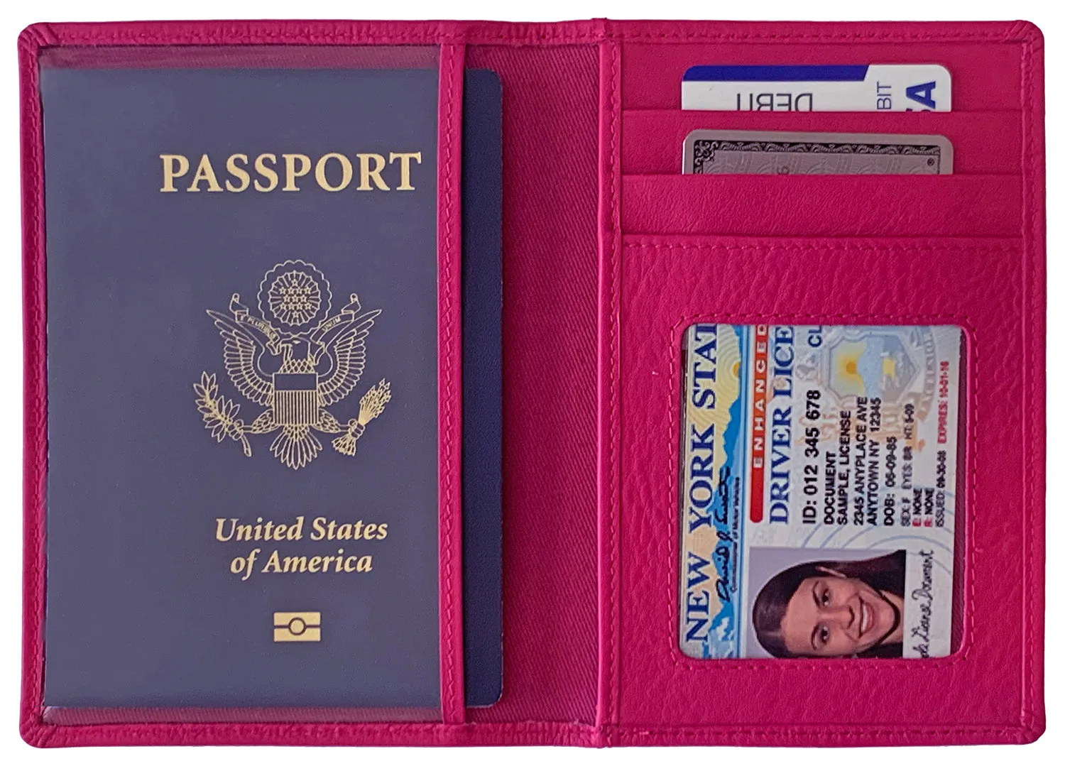 Personalized Monogrammed Leather RFID Passport Wallet and Luggage Tag