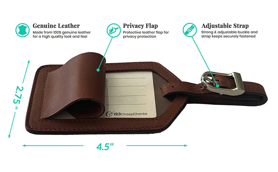 Personalized Monogrammed Leather RFID Passport Wallet and Luggage Tag