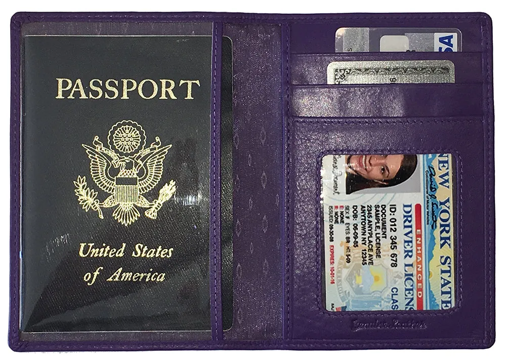 Personalized Monogrammed Leather RFID Passport Wallet and Luggage Tag