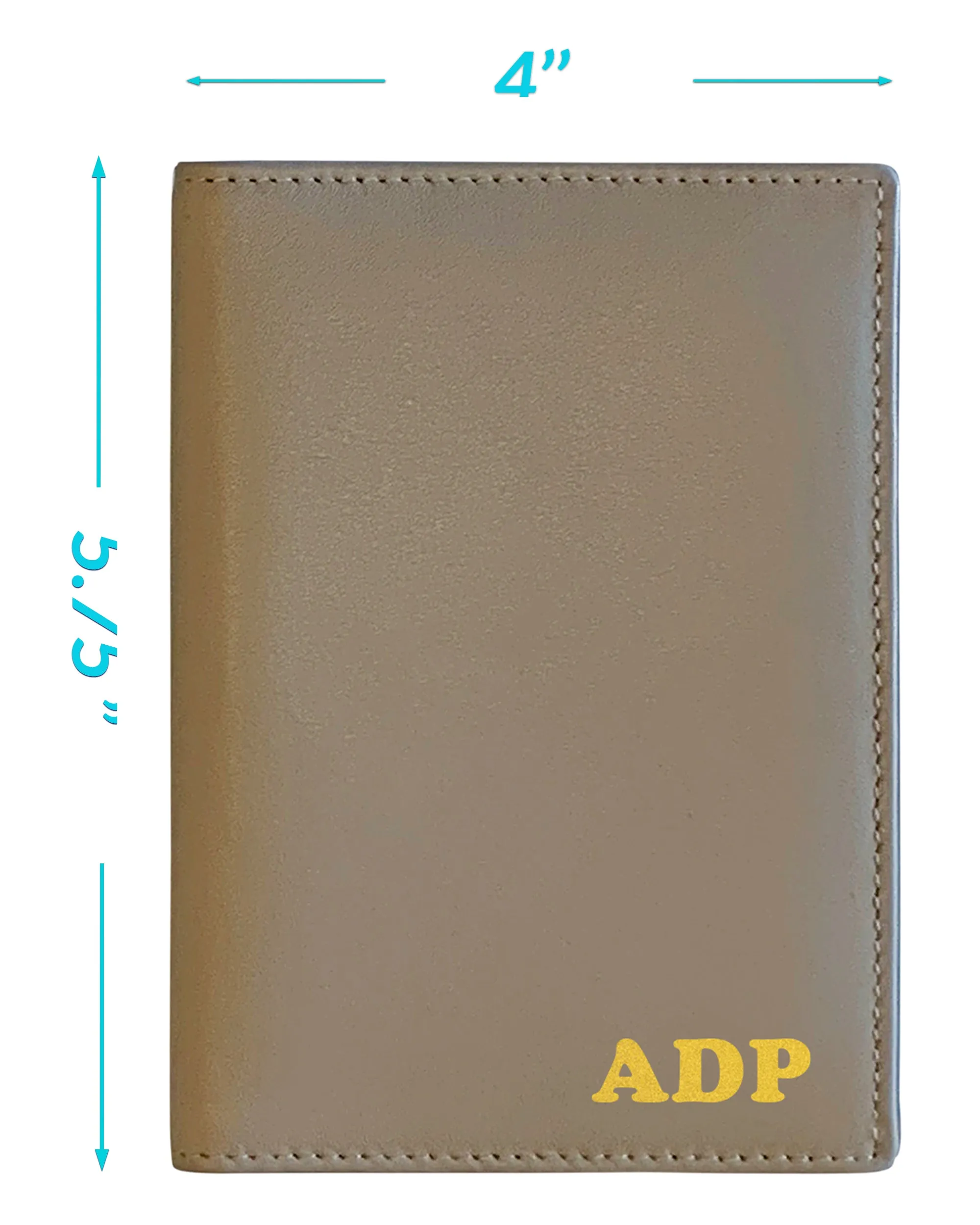 Personalized Monogrammed Leather RFID Passport Wallet and Luggage Tag