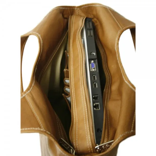 Piel Leather Laptop Hobo Bag