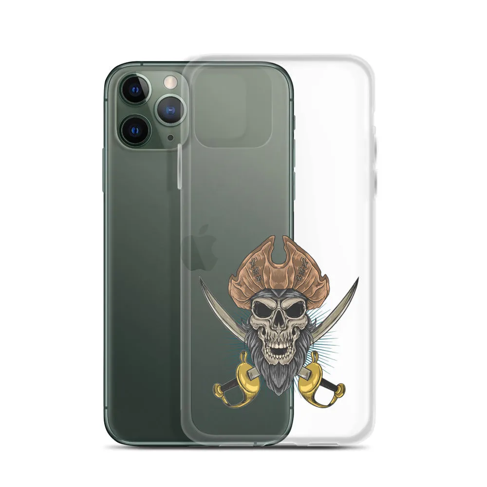 Pirate skull in front of crossed sabers iPhone Case