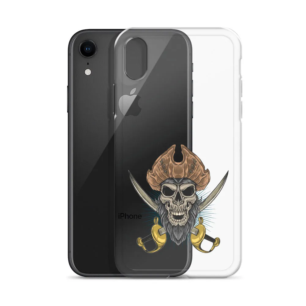 Pirate skull in front of crossed sabers iPhone Case