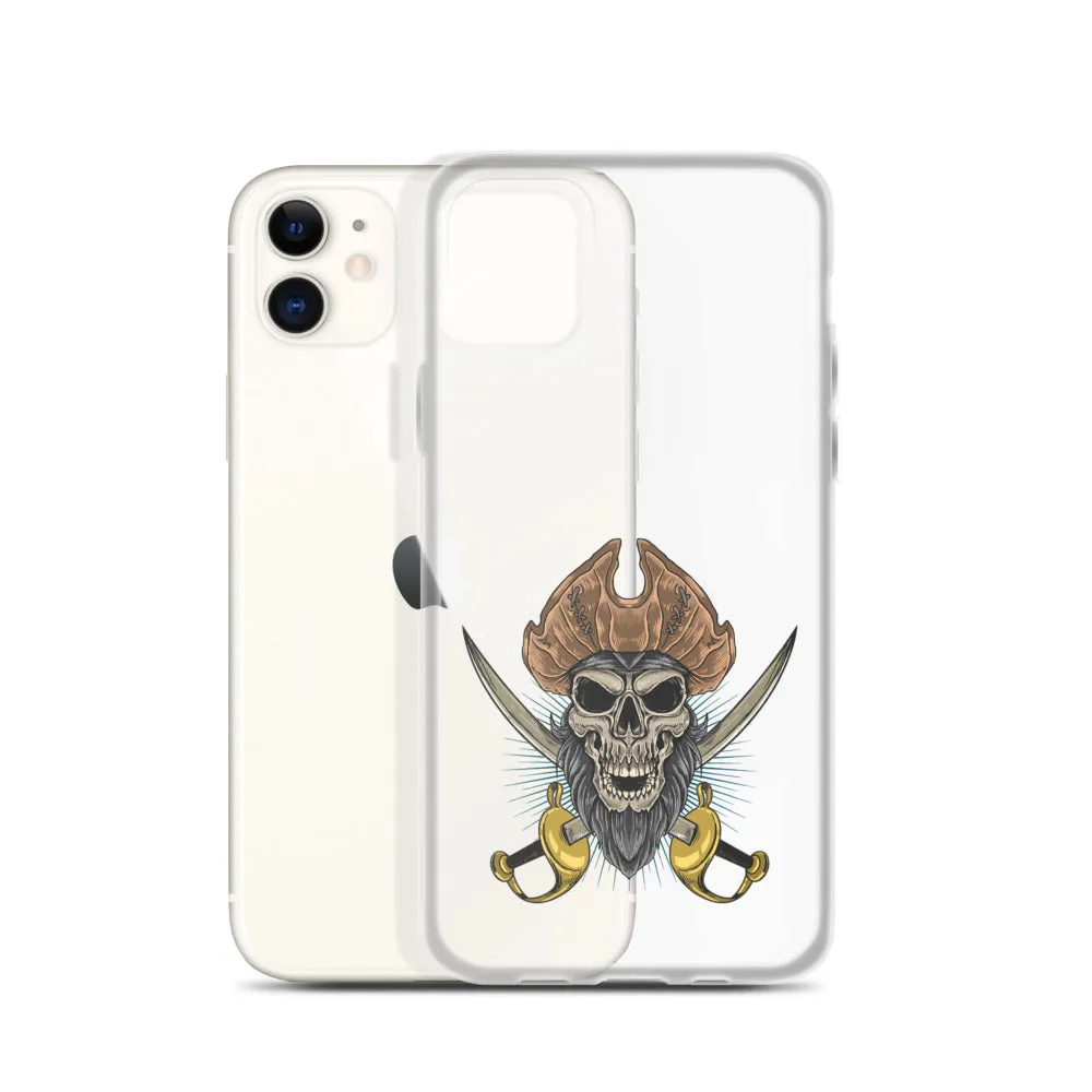 Pirate skull in front of crossed sabers iPhone Case