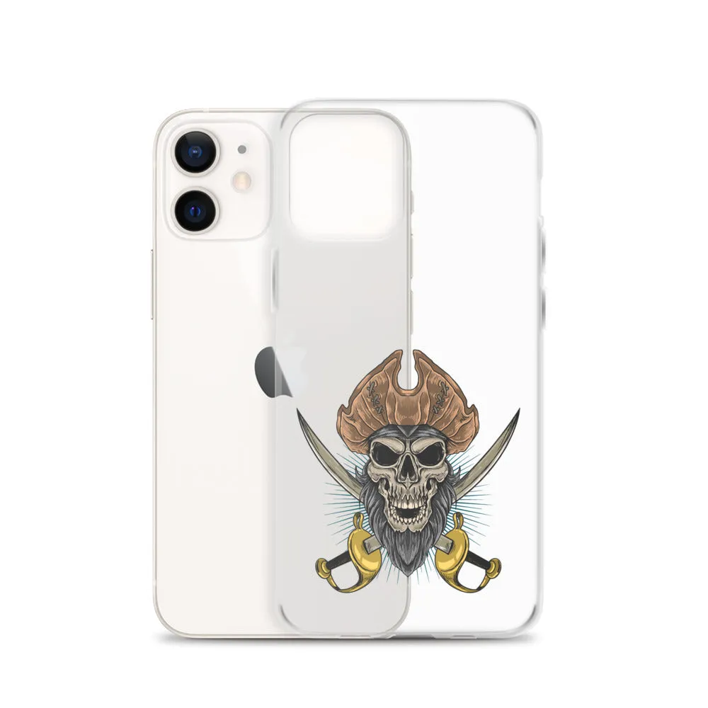 Pirate skull in front of crossed sabers iPhone Case