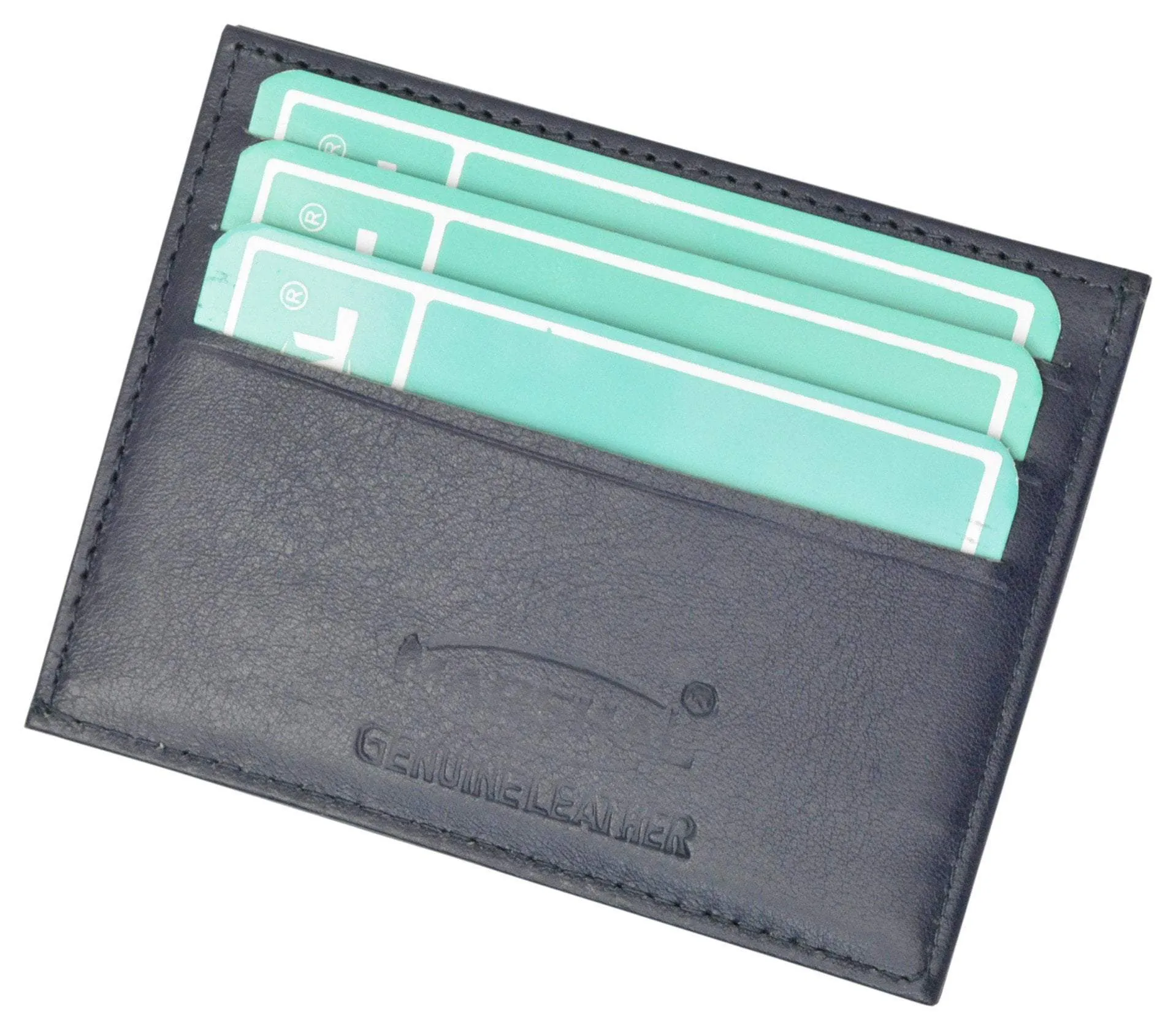 Premium High quality Genuine Leather Slim Simple ID Credit Card Holder Thin Wallet P 270 CF