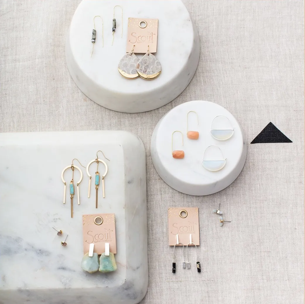 Scout Stone Prism Hoop Earring - Opalite & Silver