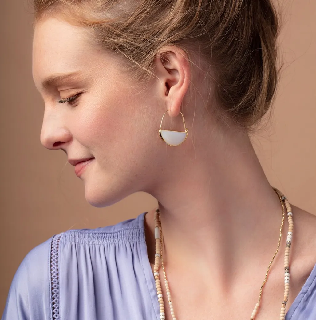 Scout Stone Prism Hoop Earring - Opalite & Silver