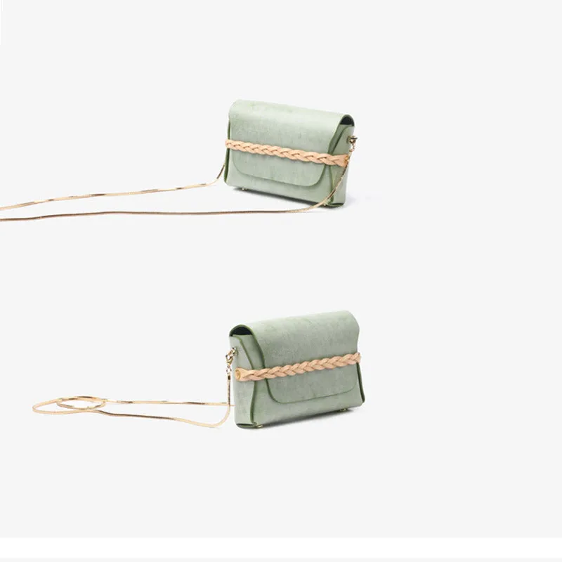 Small Womens Leather Crossbody Bags Chain Purse Shoulder Bags for Women