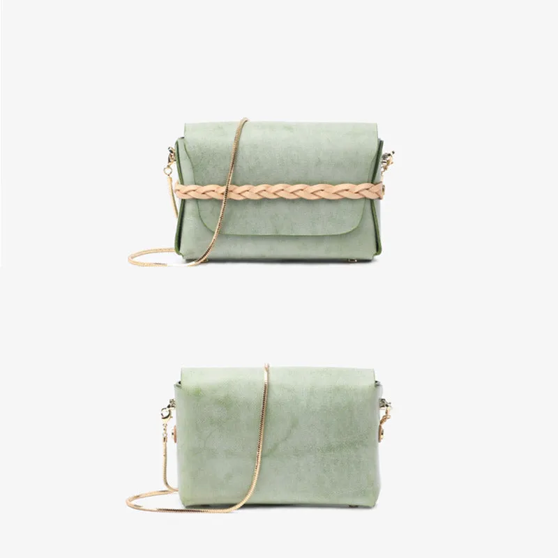 Small Womens Leather Crossbody Bags Chain Purse Shoulder Bags for Women