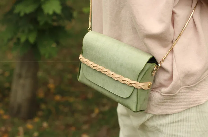 Small Womens Leather Crossbody Bags Chain Purse Shoulder Bags for Women