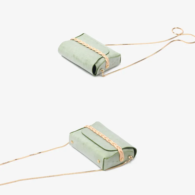 Small Womens Leather Crossbody Bags Chain Purse Shoulder Bags for Women