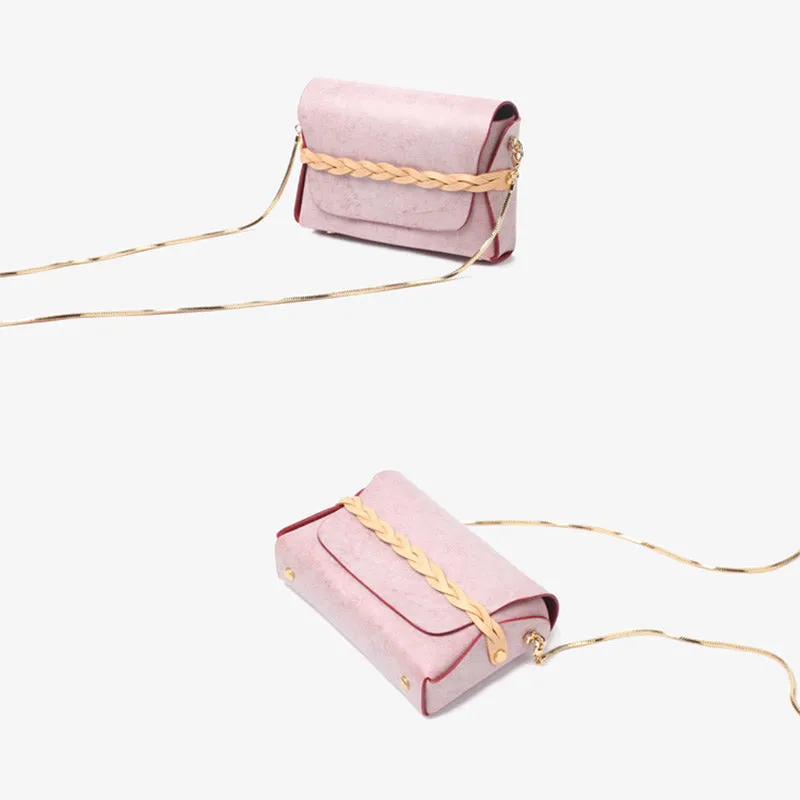 Small Womens Leather Crossbody Bags Chain Purse Shoulder Bags for Women