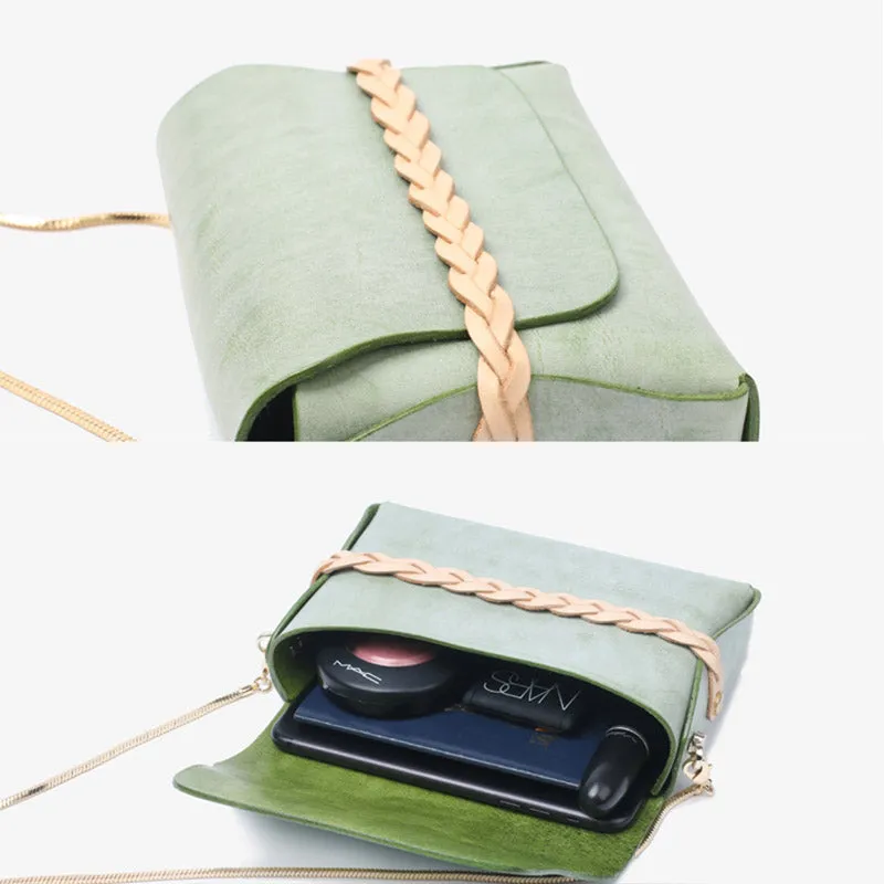 Small Womens Leather Crossbody Bags Chain Purse Shoulder Bags for Women