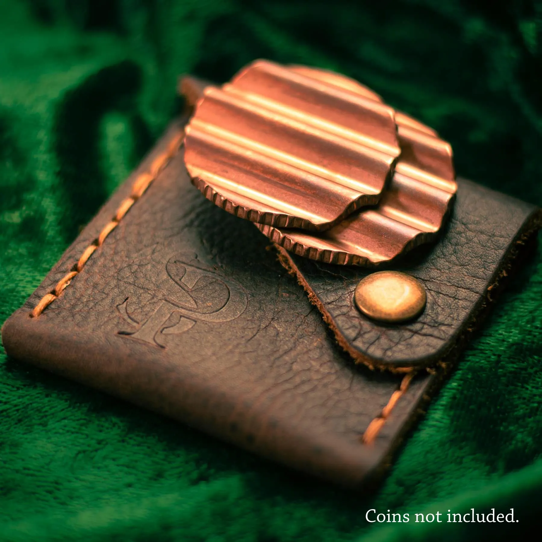 Square Leather Coin Pouch