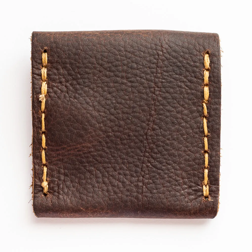 Square Leather Coin Pouch