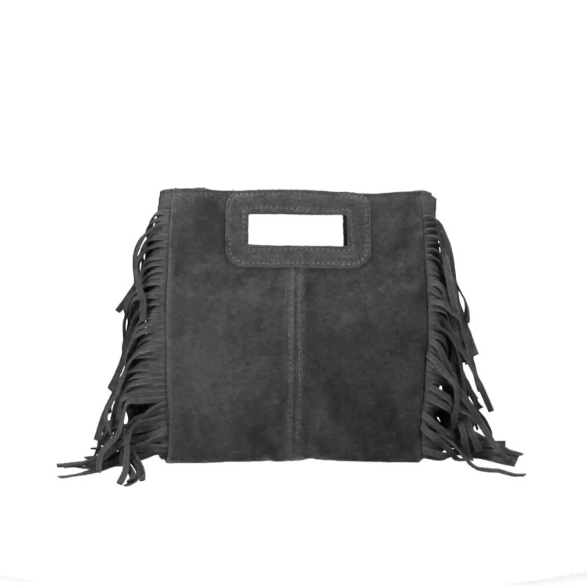 The Suede Fringed Square Bag