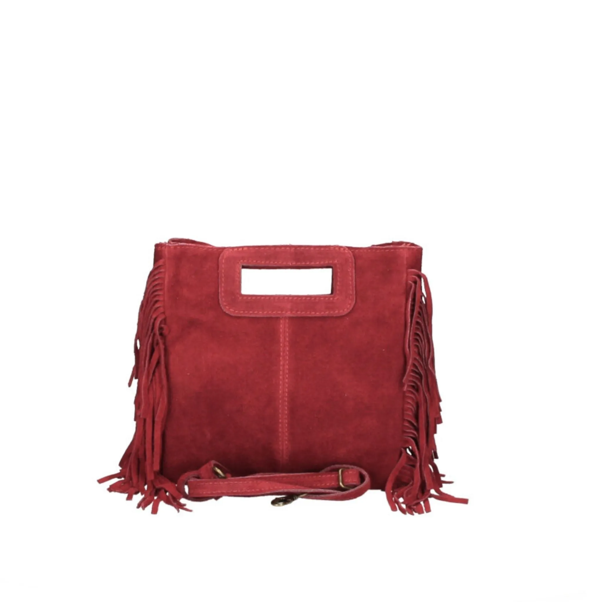 The Suede Fringed Square Bag