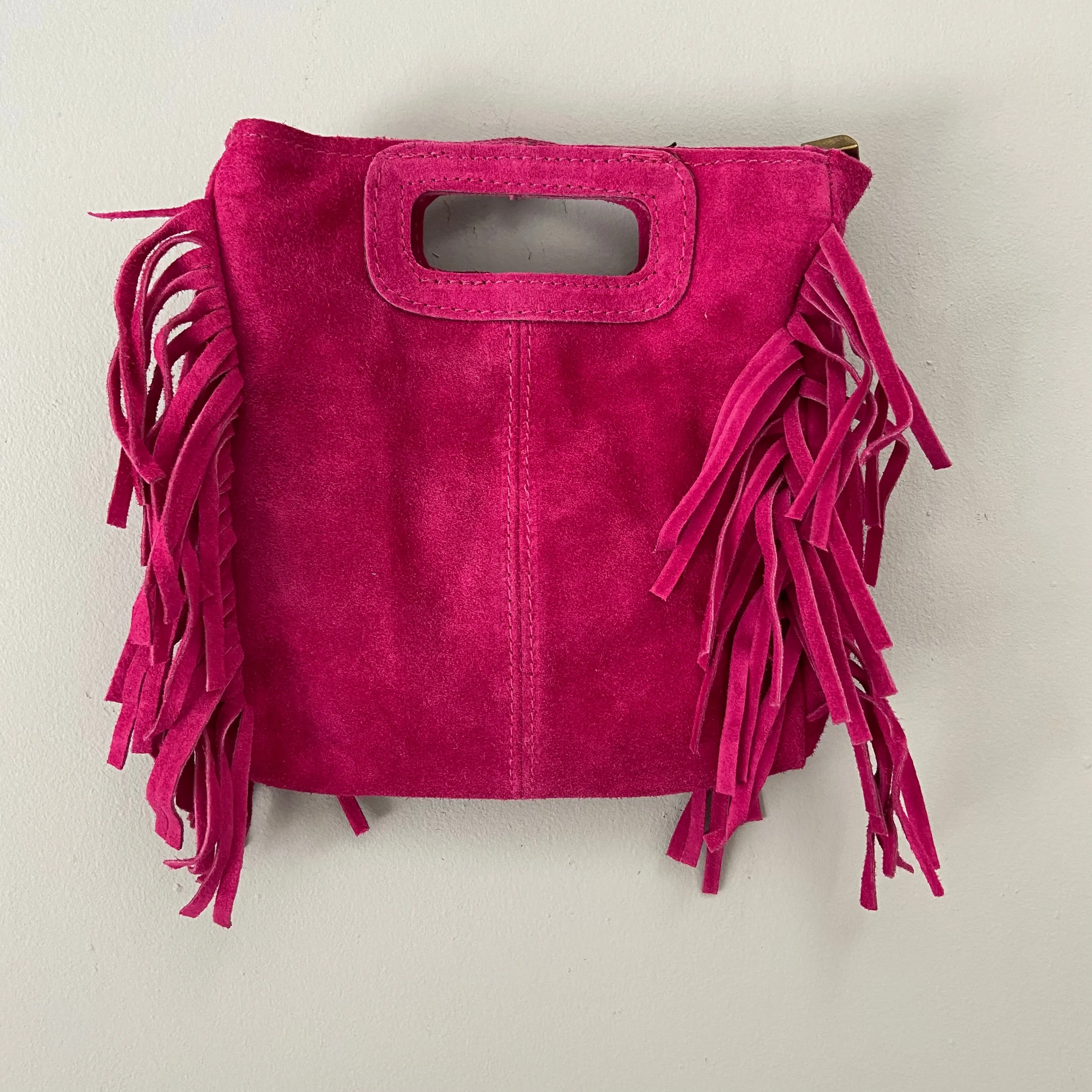 The Suede Fringed Square Bag
