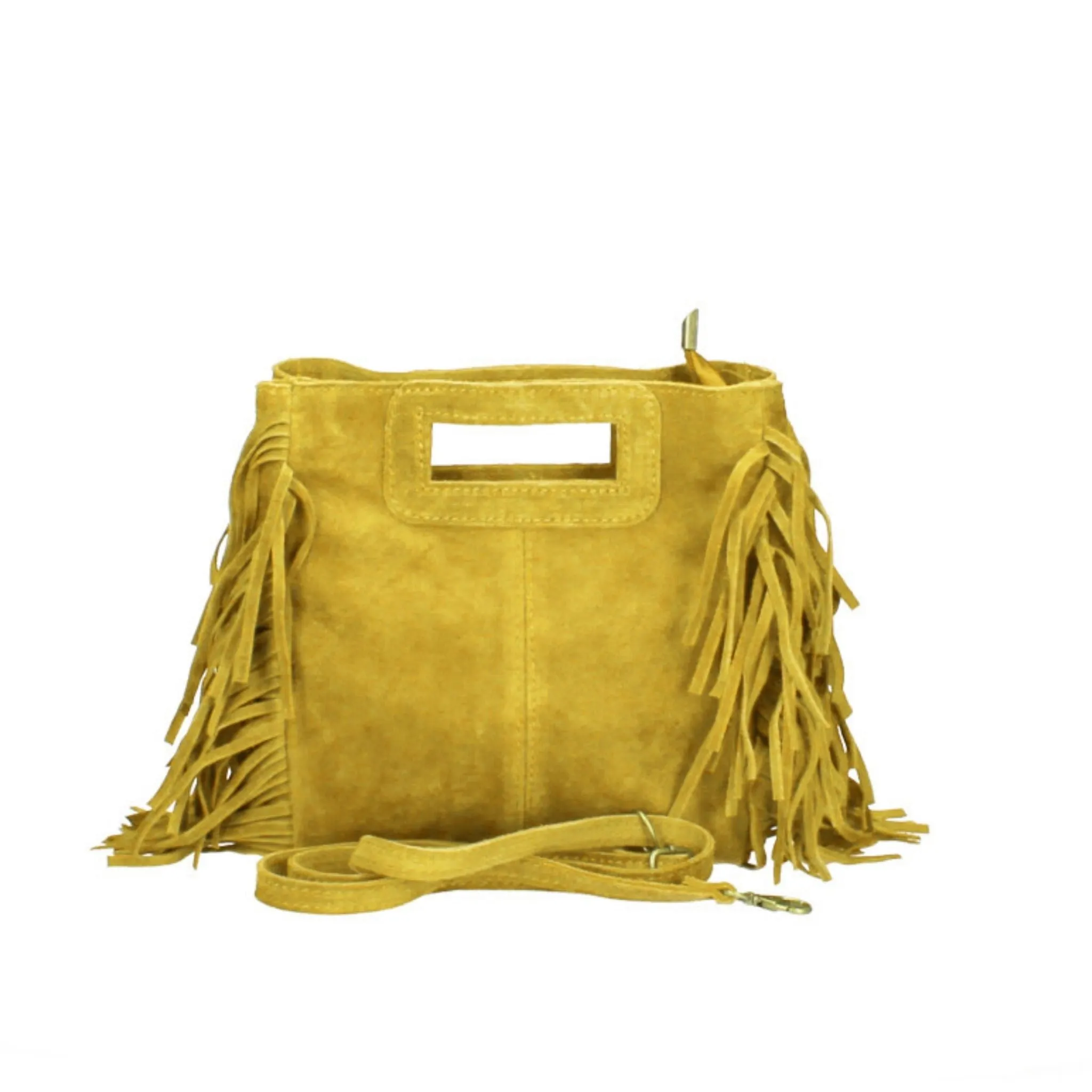 The Suede Fringed Square Bag
