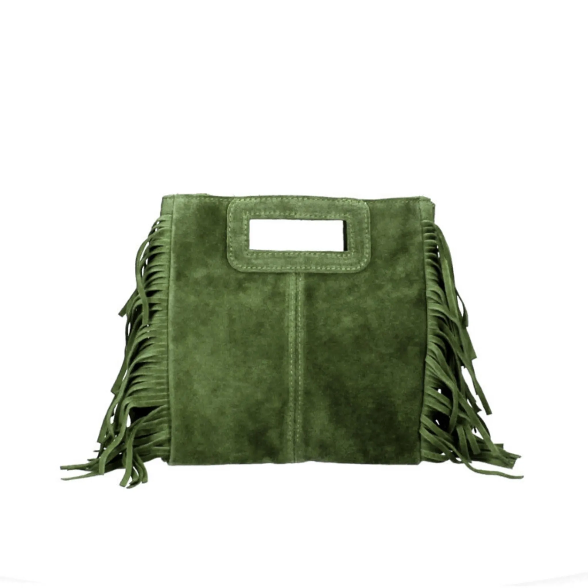 The Suede Fringed Square Bag