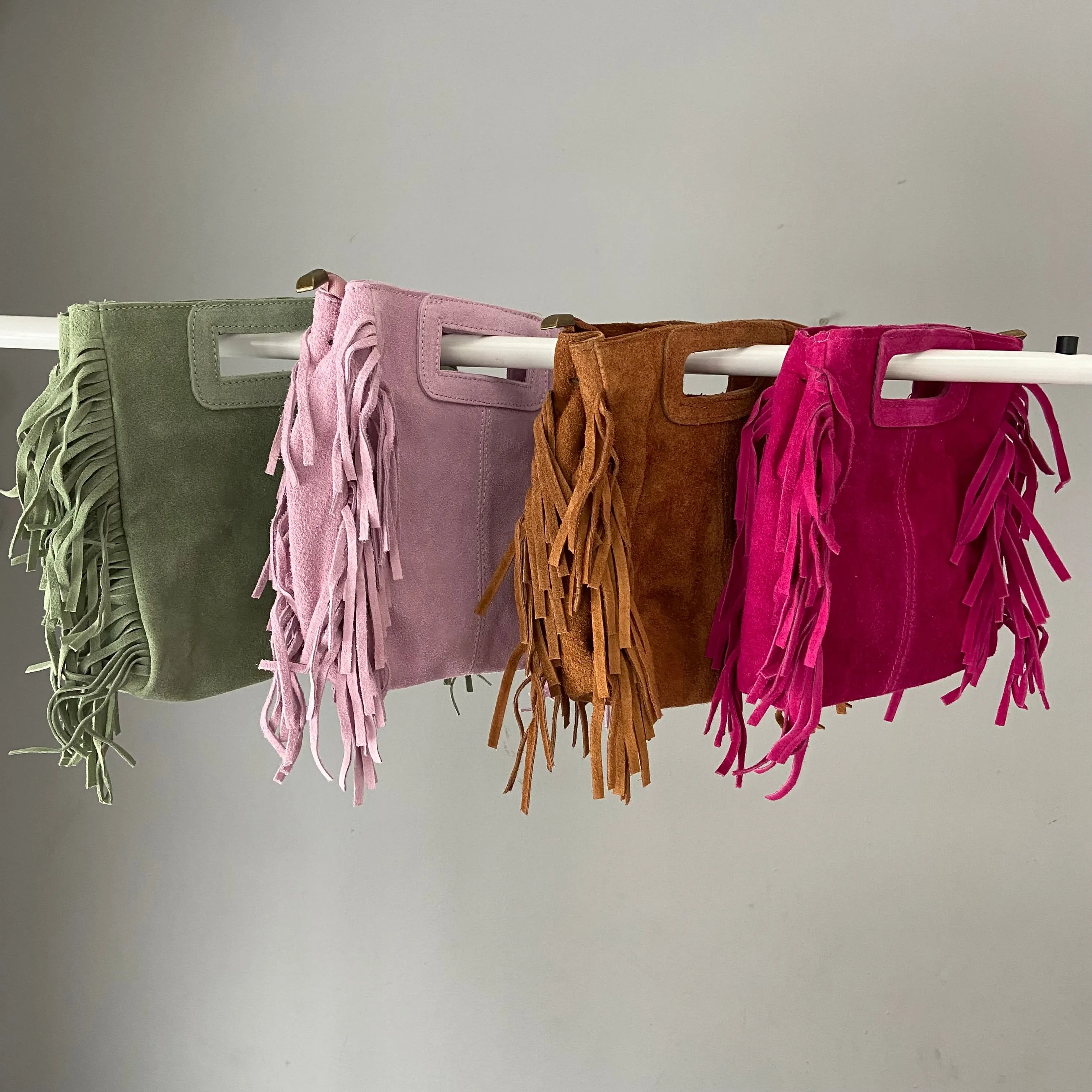 The Suede Fringed Square Bag