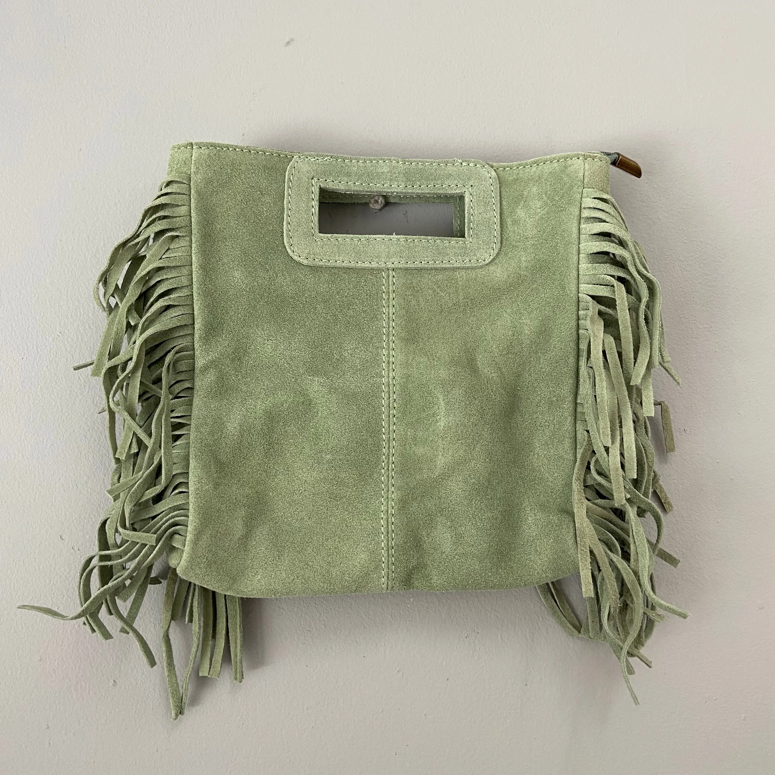 The Suede Fringed Square Bag