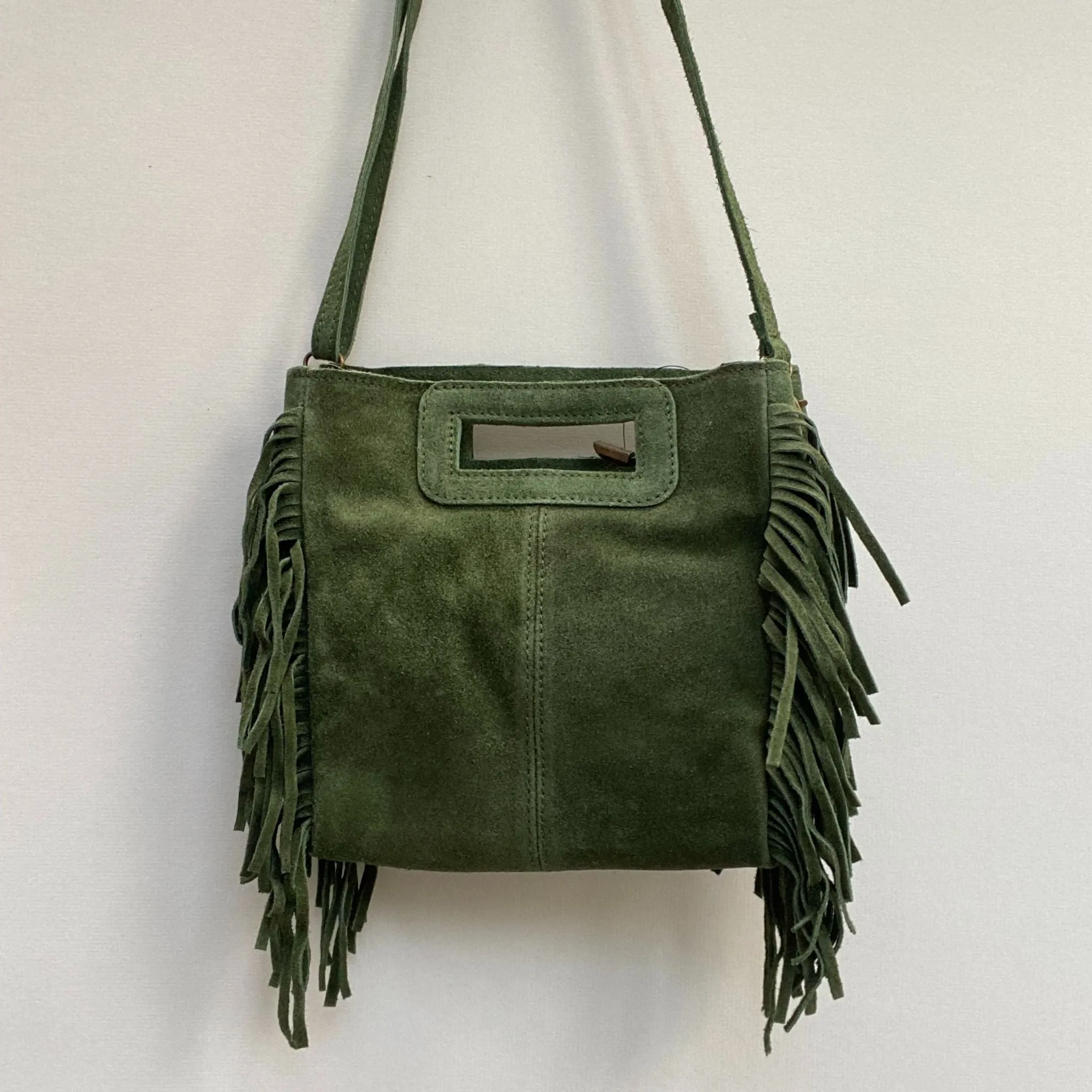 The Suede Fringed Square Bag