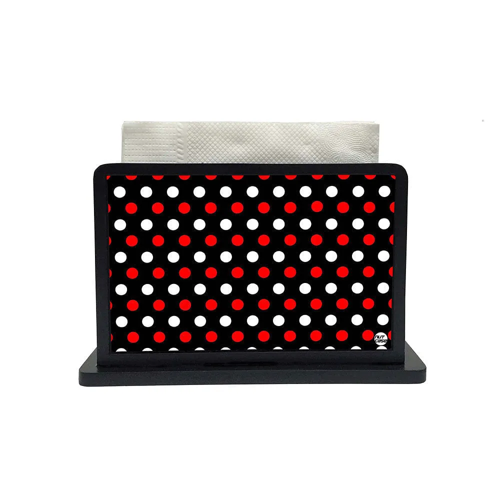 Tissue Holder Paper Napkin Stand - Red And White Dots