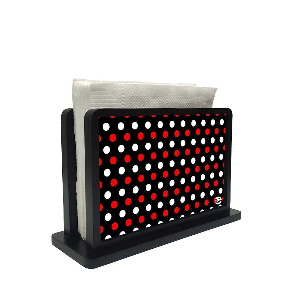 Tissue Holder Paper Napkin Stand - Red And White Dots