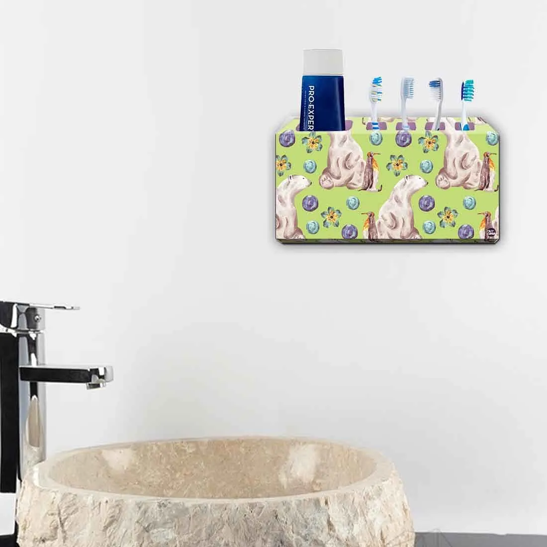 Toothbrush Holder Wall Mounted -Polar Bear Forest