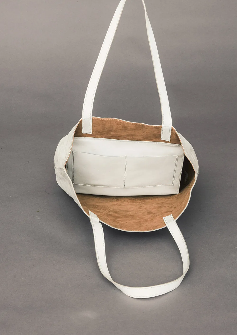 TOTEBAG- LEATHER SUEDE- GREY