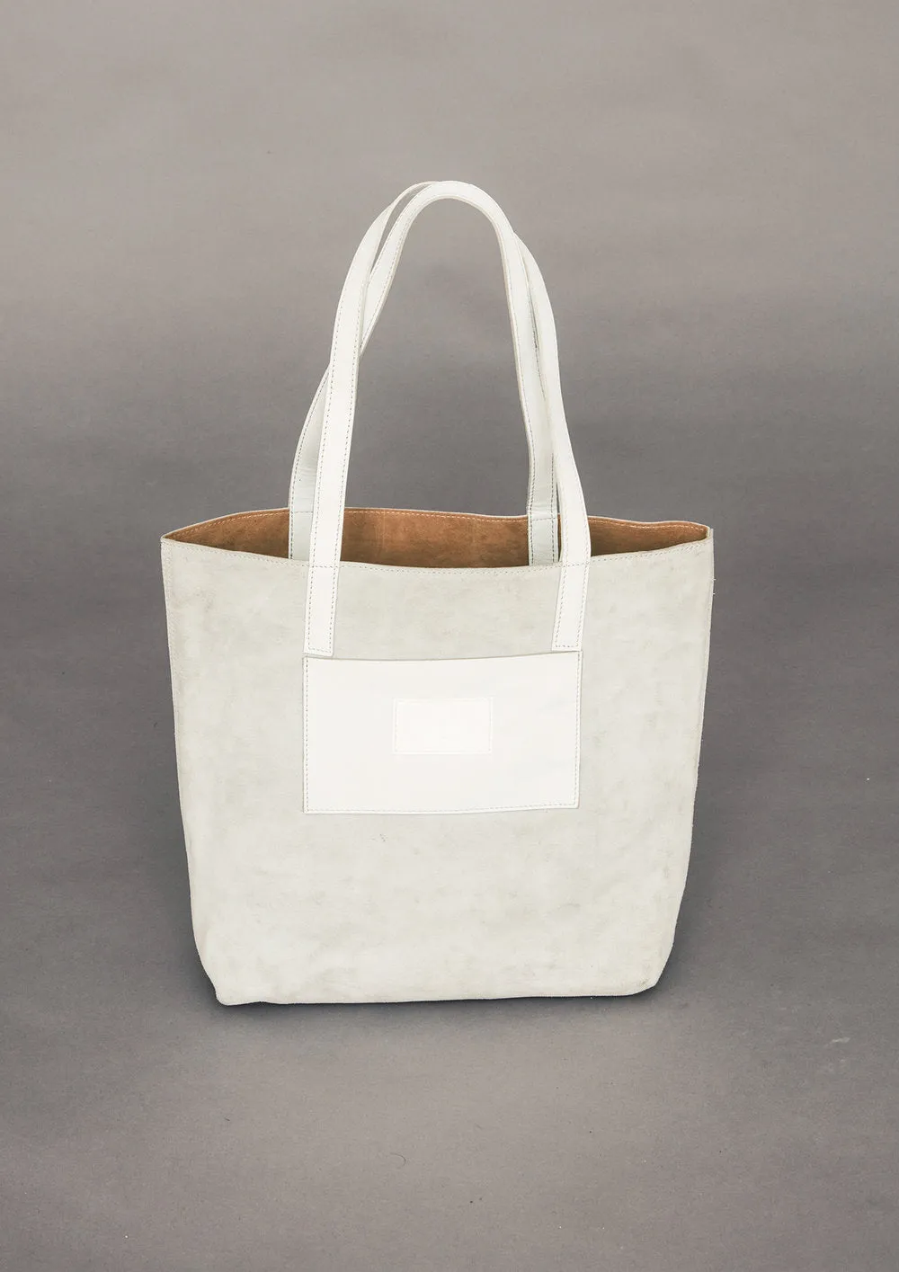 TOTEBAG- LEATHER SUEDE- GREY