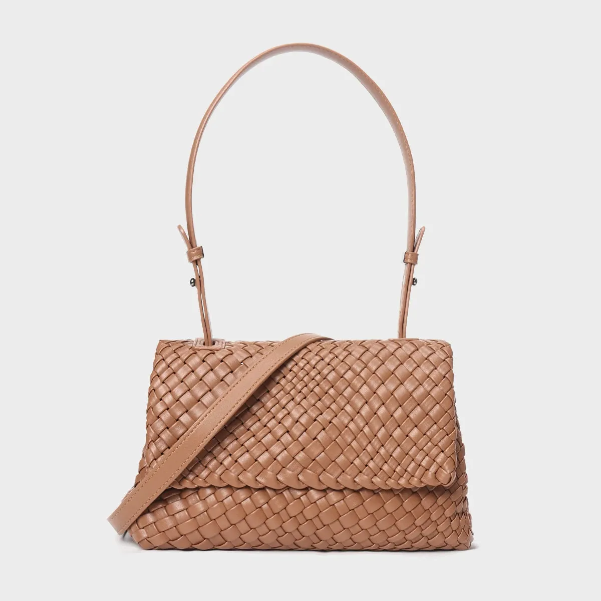 Trend4us Woven Leather Shoulder Bag