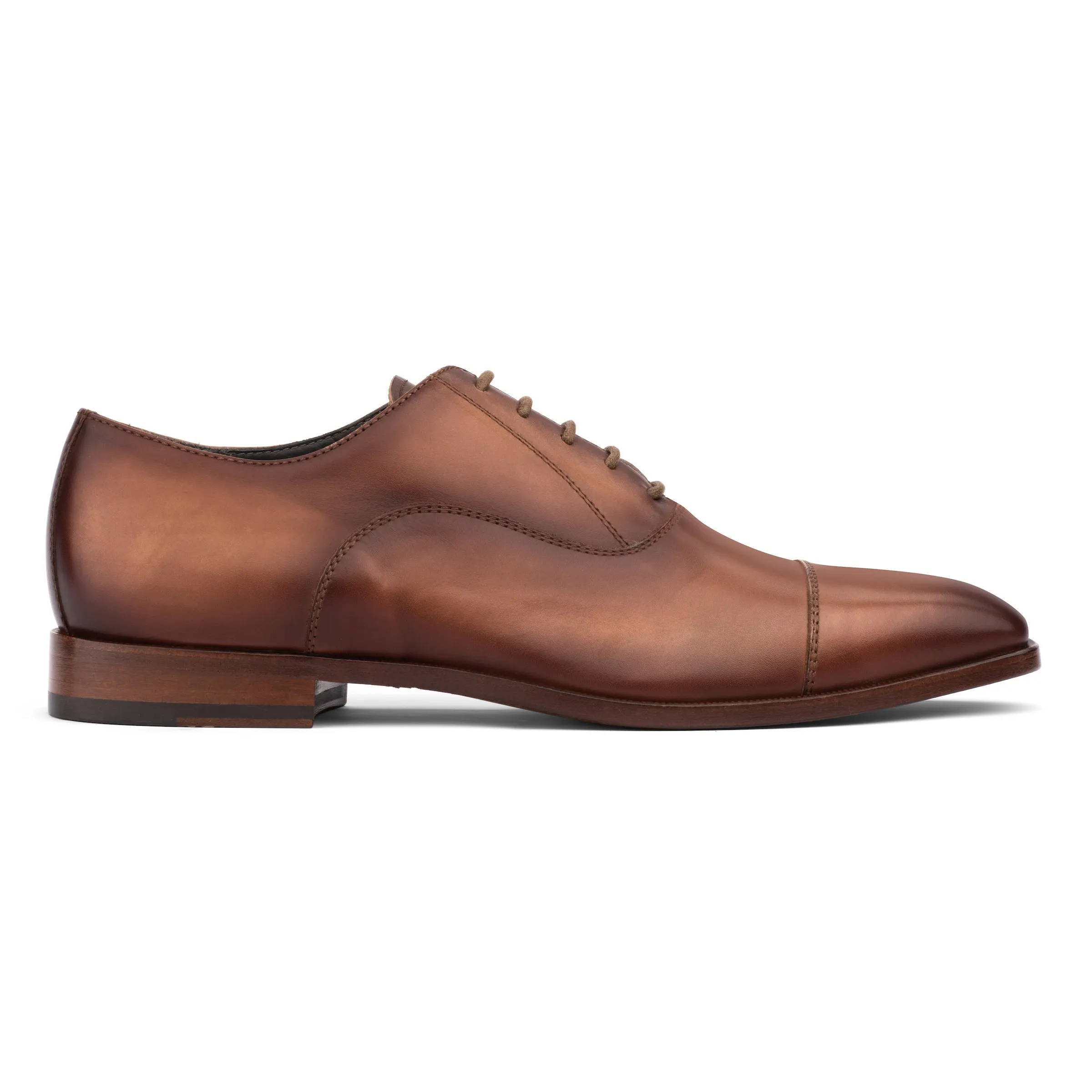 Trento Mid Brown Burnish Calf Cap Toe