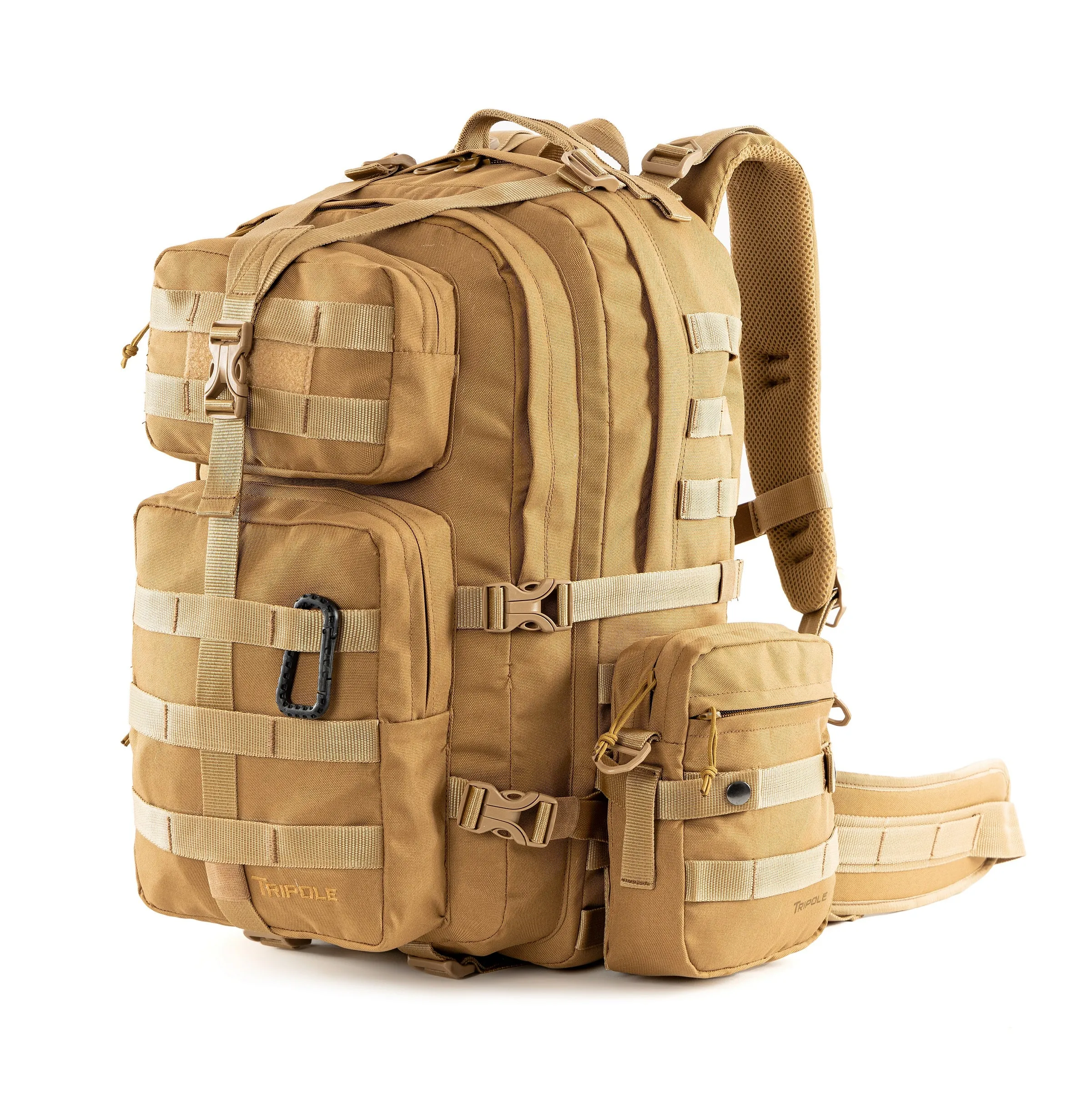Tripole Alfa 45 Litres Military Tactical Backpack and Rucksack with Detachable Sling Bag | Rain Cover | 3 Year Warranty - Khaki