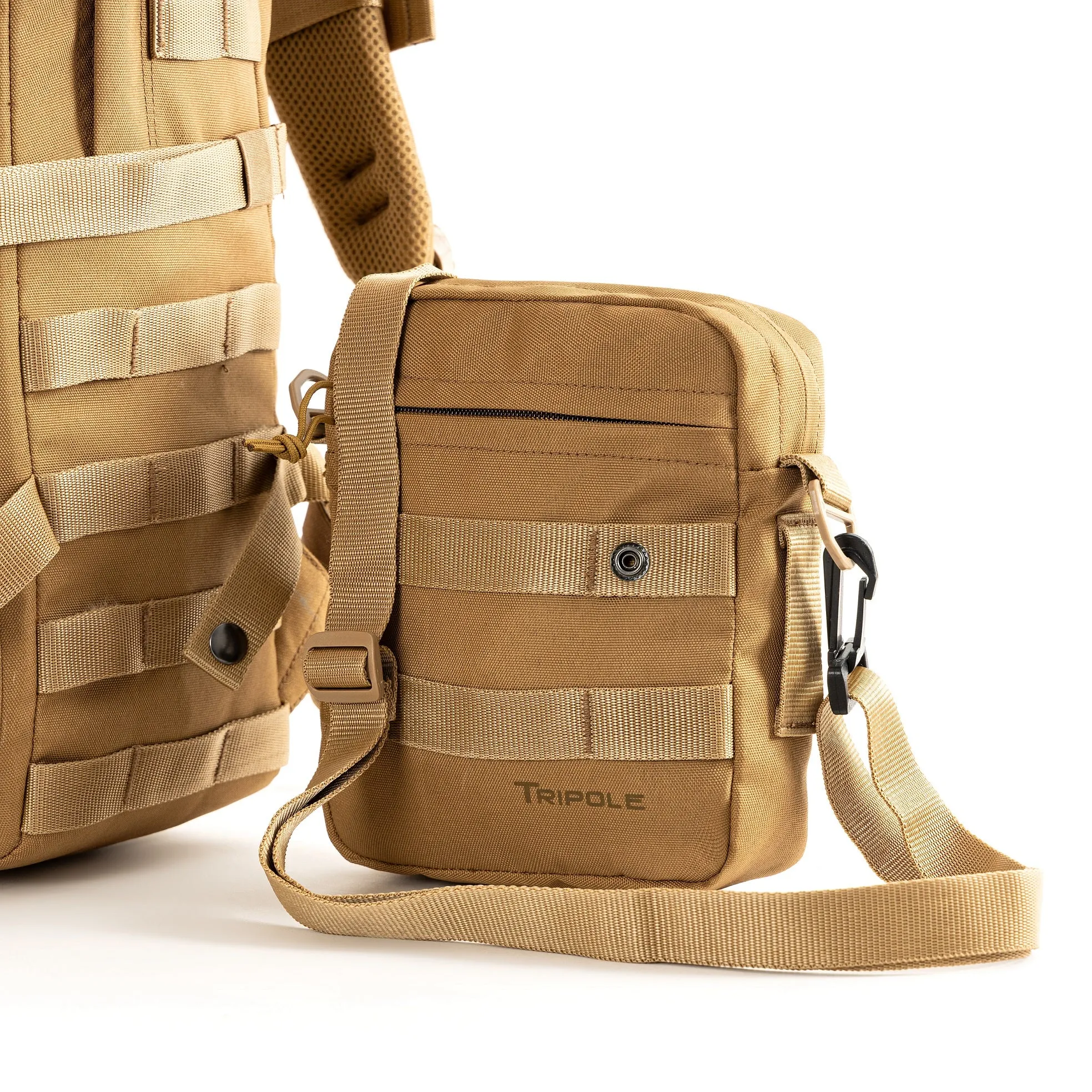 Tripole Alfa 45 Litres Military Tactical Backpack and Rucksack with Detachable Sling Bag | Rain Cover | 3 Year Warranty - Khaki