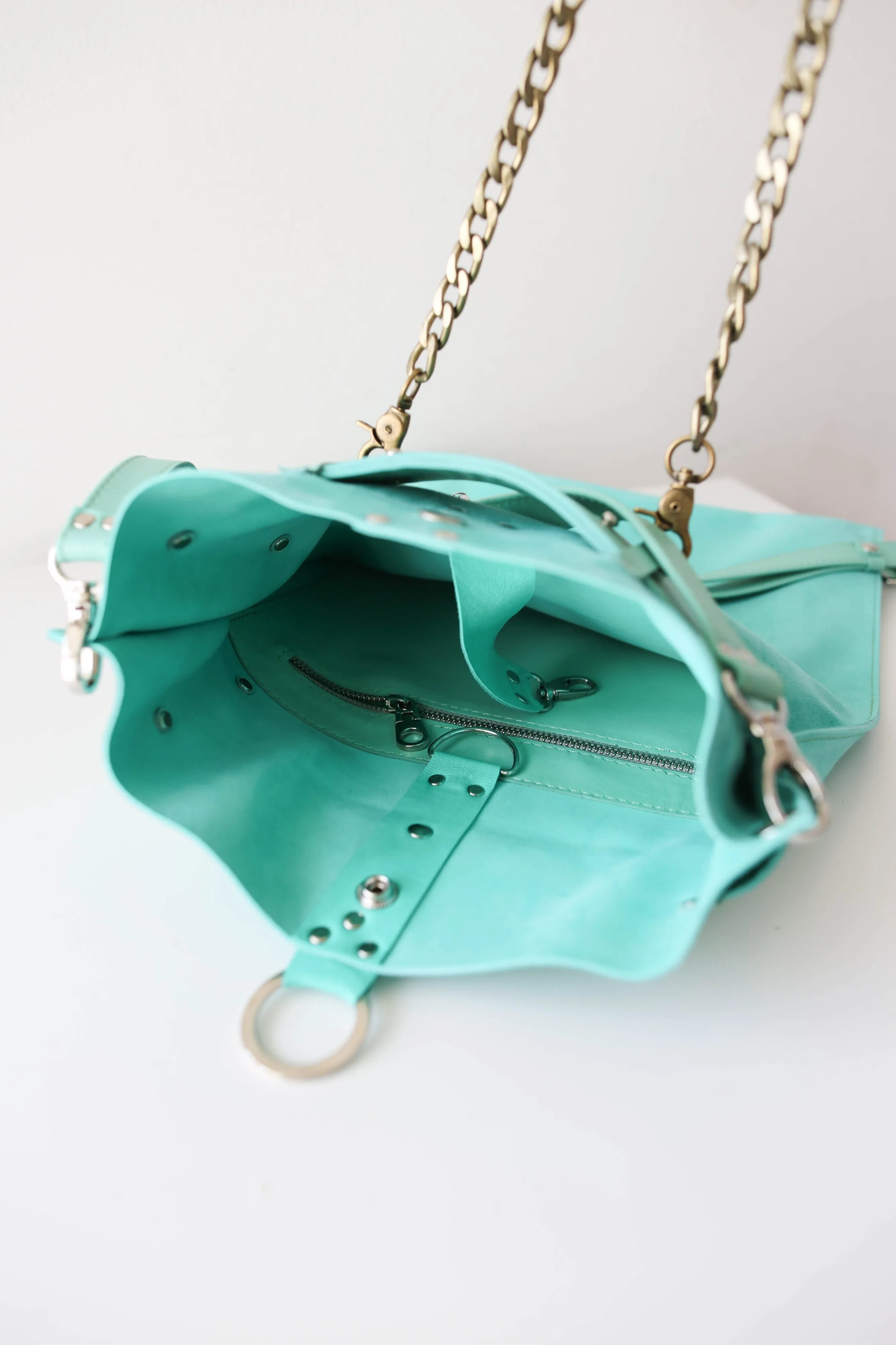 Turquoise Suede Backpack