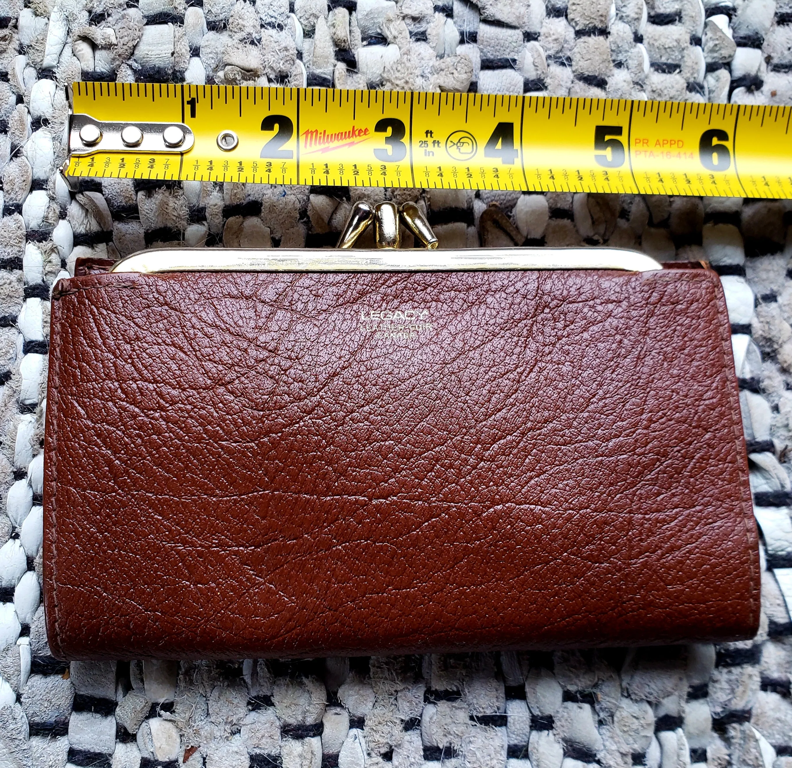 Vintage Legacy Leather clutch wallet. Made in Canada
