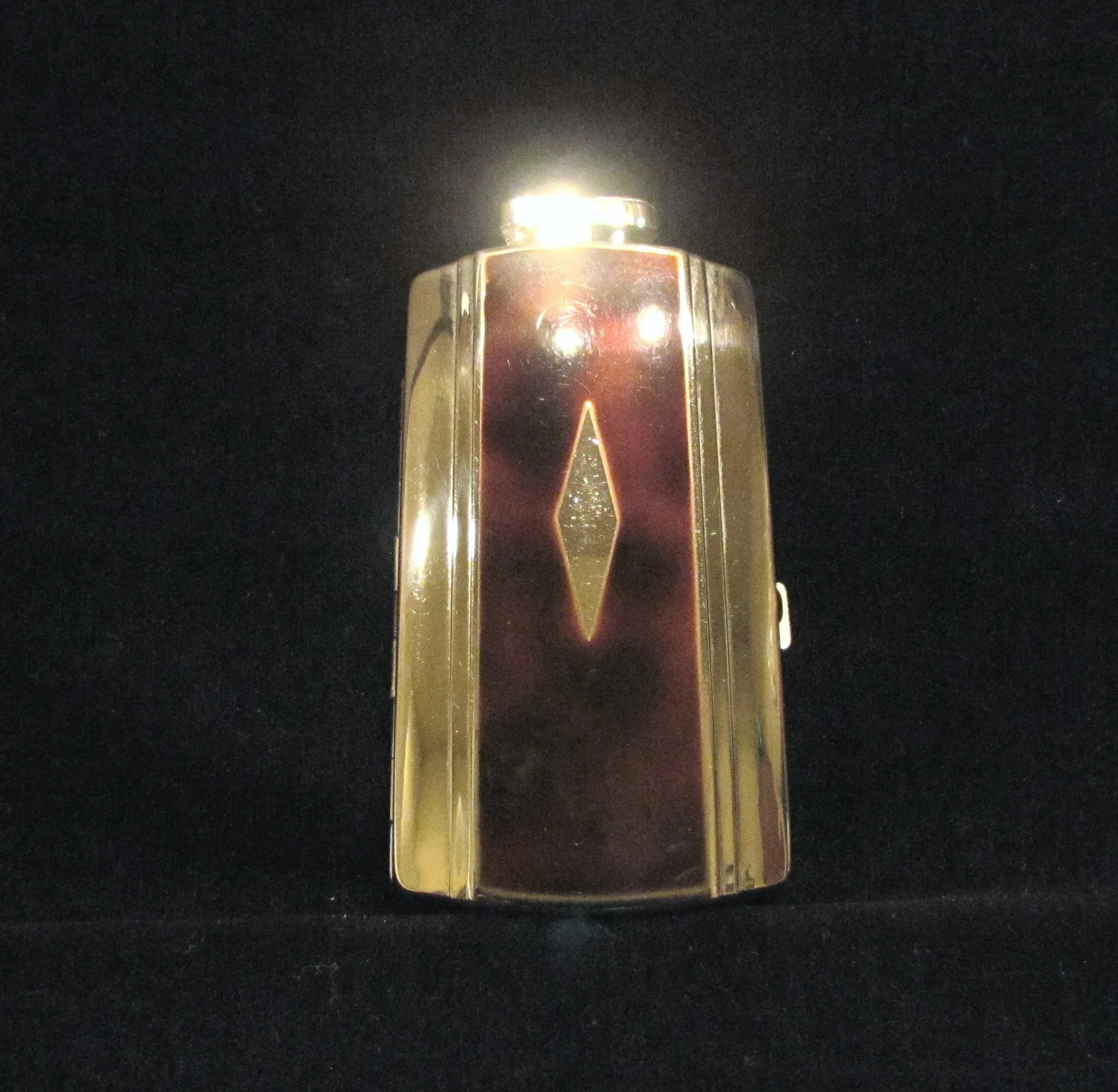 Vintage Ronson Pocket Pal Tortoise Shell Enamel Case Lighter Art Deco Cigarette Case Art Metal Works RARE